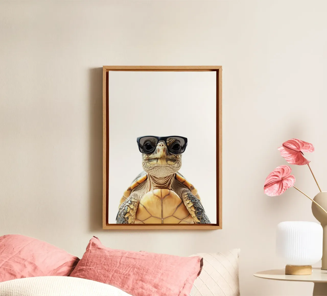 Cool Turtle in Sunglasses canvas by Brandi N Huskey