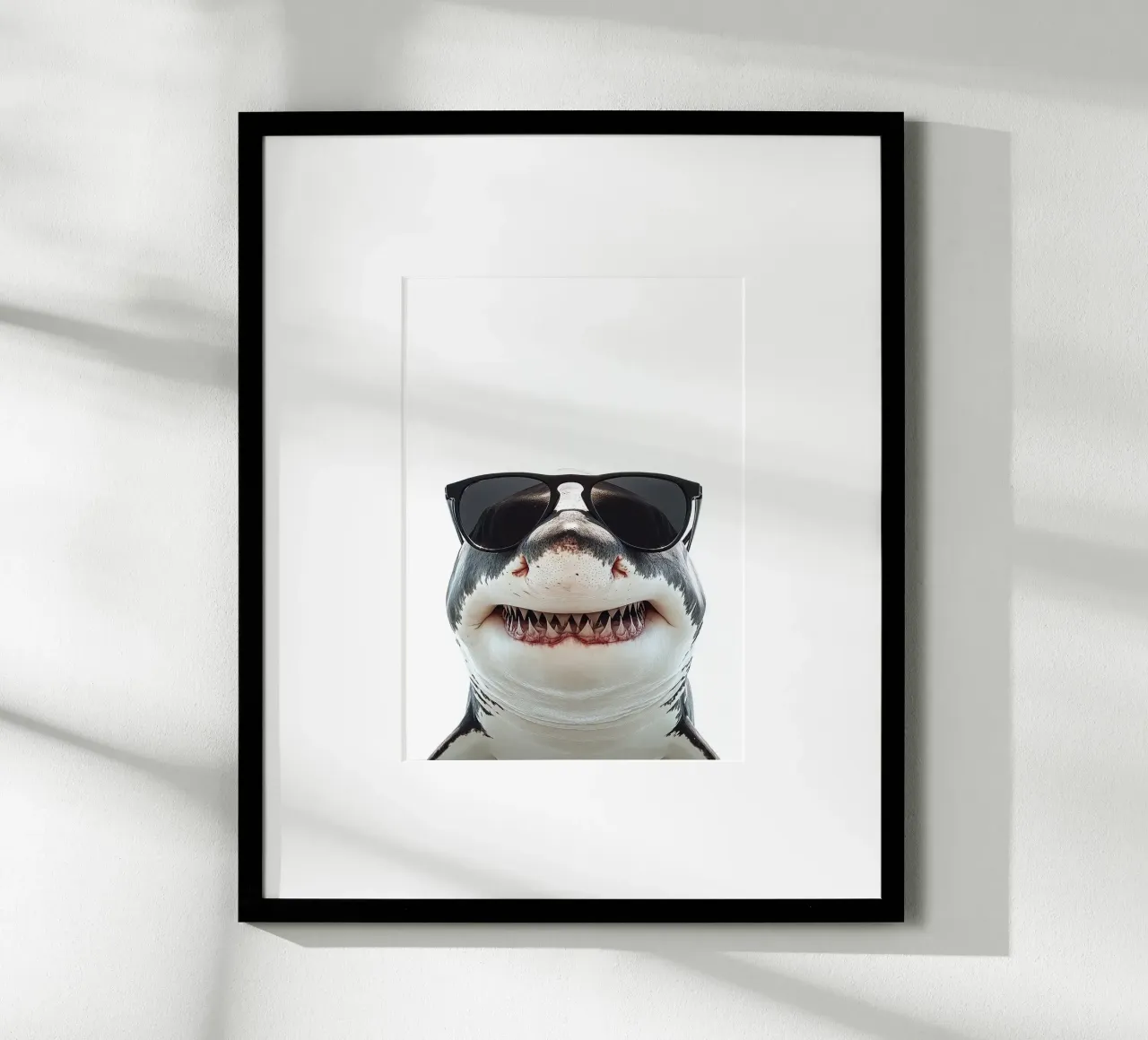 Squalo bianco con occhiali da sole poster da Brandi N Huskey