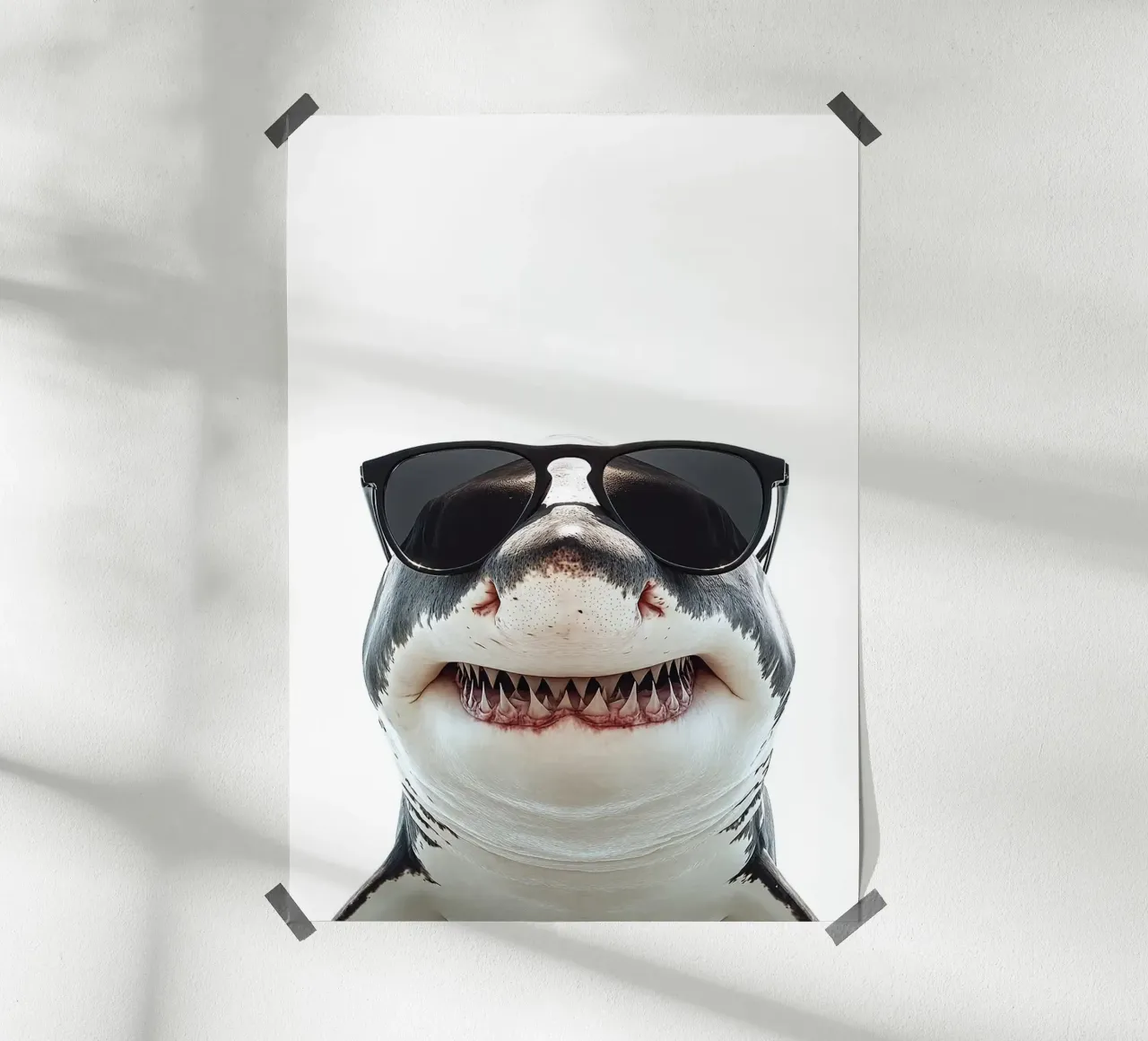 Squalo bianco con occhiali da sole poster da Brandi N Huskey