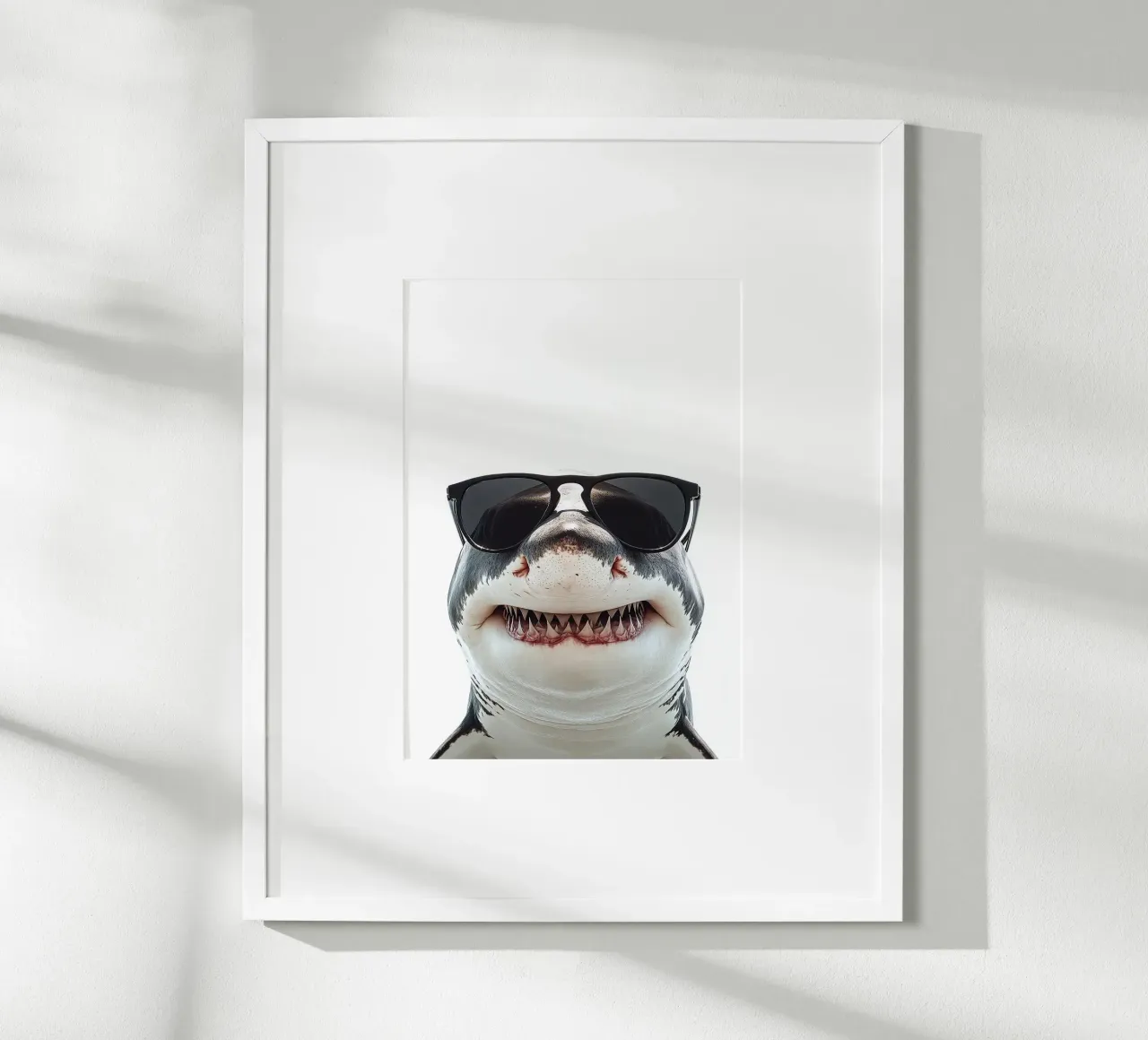 Squalo bianco con occhiali da sole poster da Brandi N Huskey
