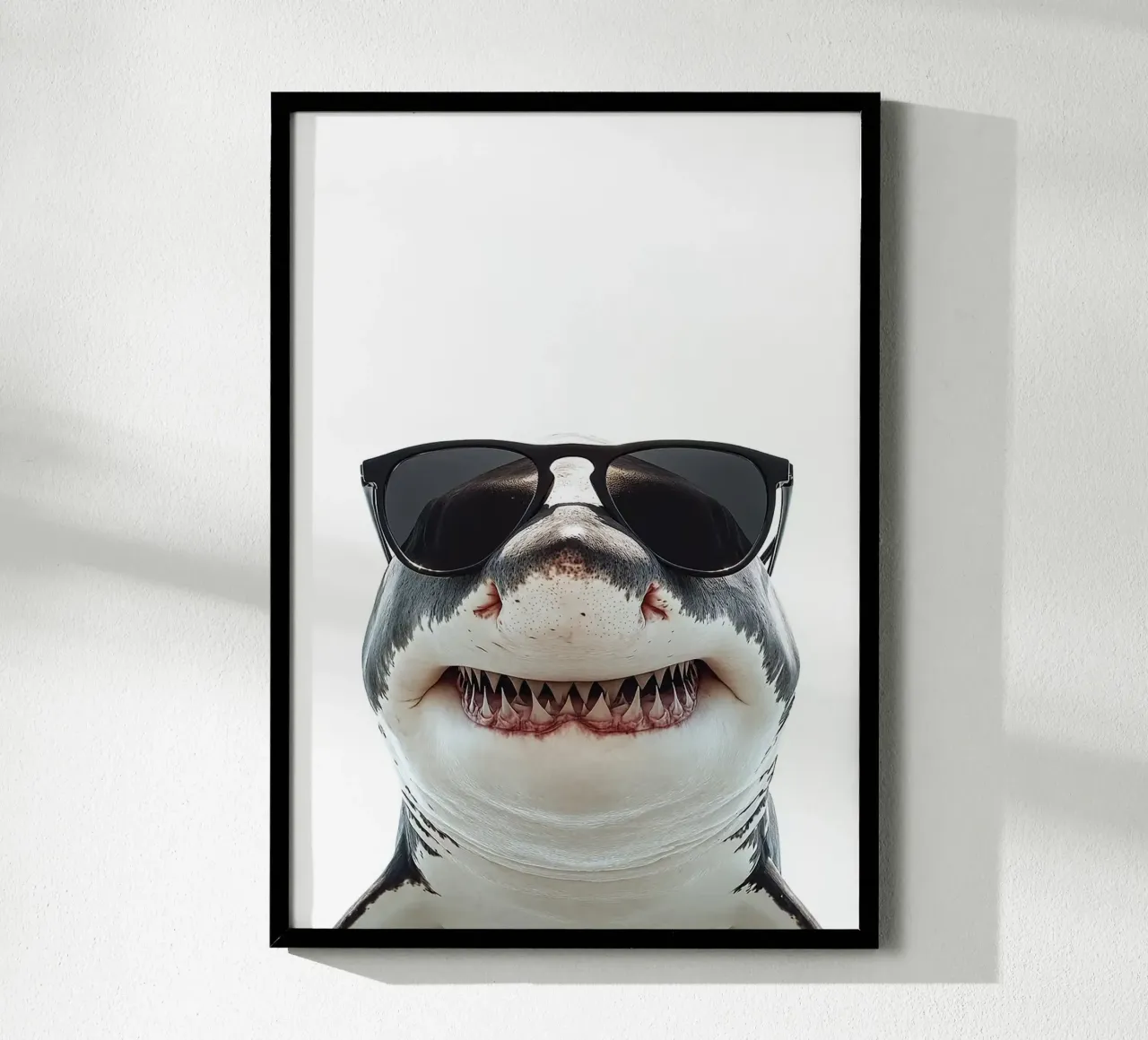 Squalo bianco con occhiali da sole poster da Brandi N Huskey