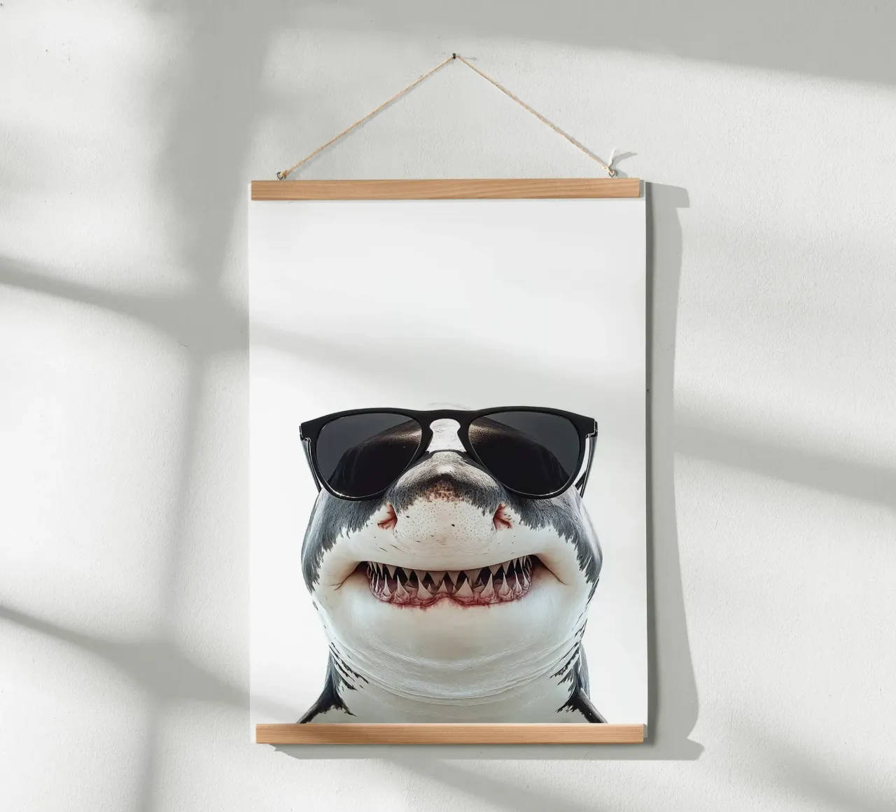 Squalo bianco con occhiali da sole poster da Brandi N Huskey