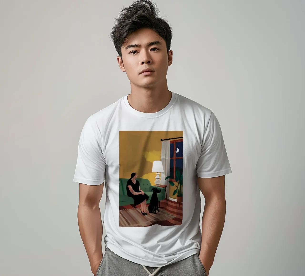 Gatto da divano notturno t-shirt da Sentinel Glow