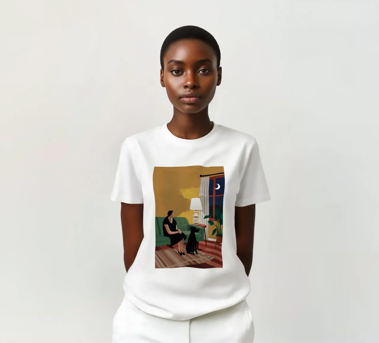 Gatto da divano notturno t-shirt da Sentinel Glow