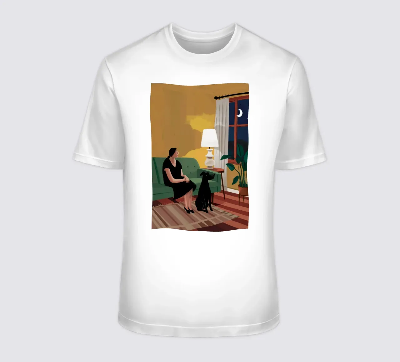 Gatto da divano notturno t-shirt da Sentinel Glow
