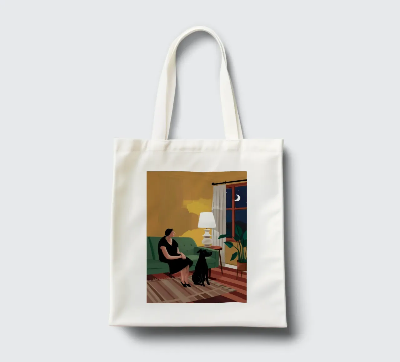 Nocturnal Sofa Cat tote bag by Sentinel Glow