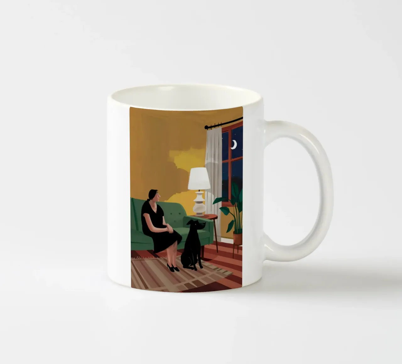 Gatto da divano notturno tazza in ceramica da Sentinel Glow