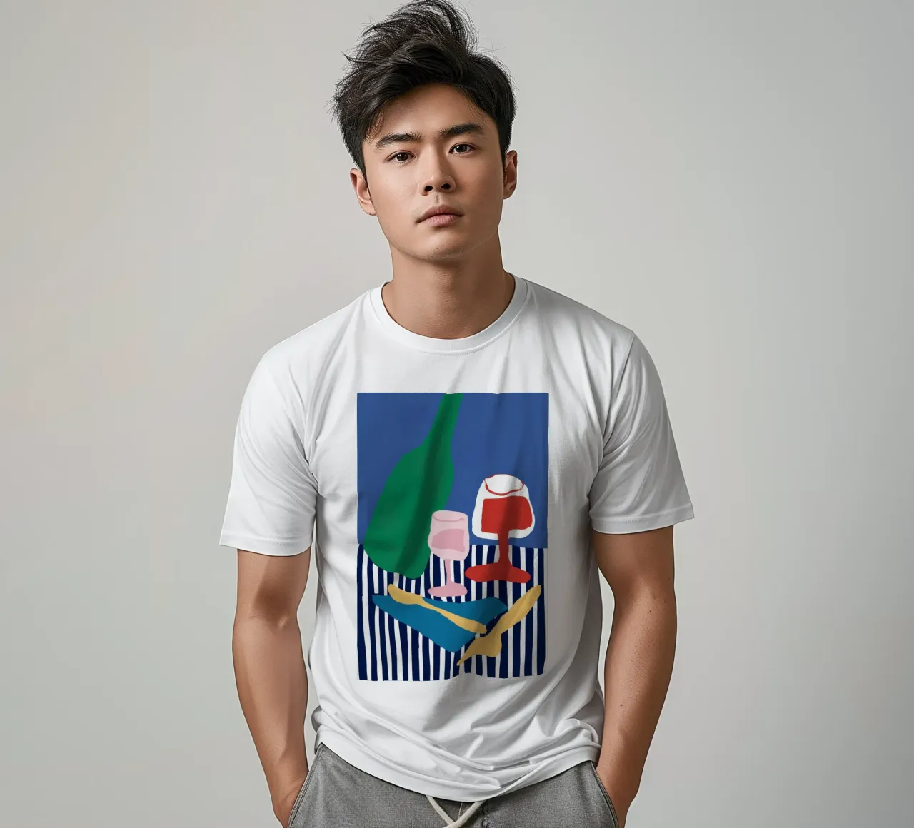 Gambe a righe Vino t-shirt da Pale Aura