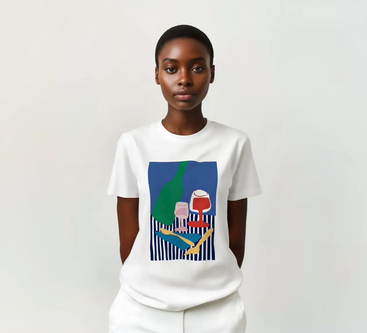 Gambe a righe Vino t-shirt da Pale Aura