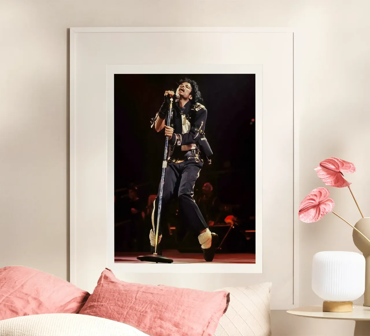 Concerto musicale e di danza Michael Jackson poster con telaio in legno da wernoka