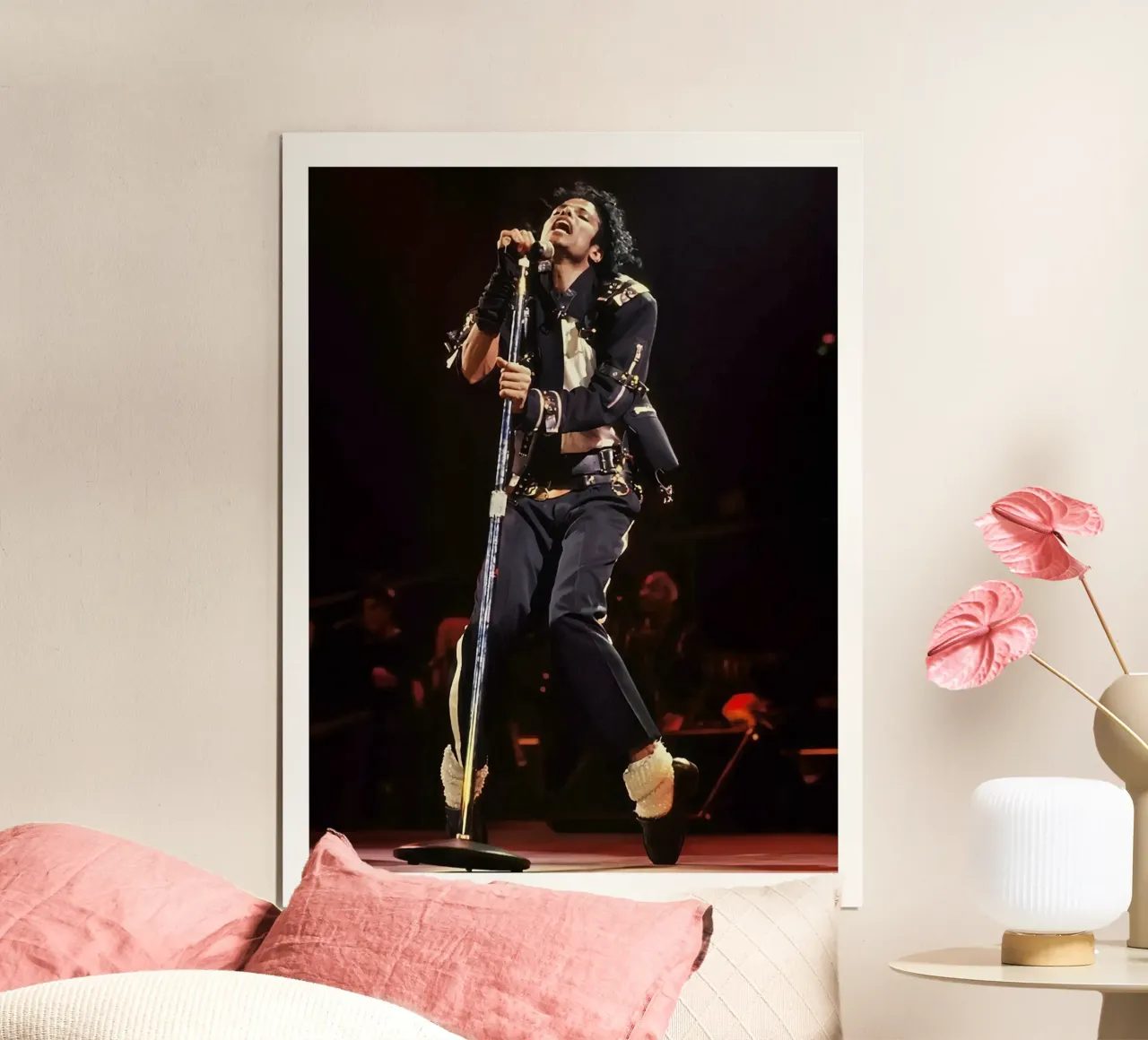 Concerto musicale e di danza Michael Jackson poster con telaio in legno da wernoka