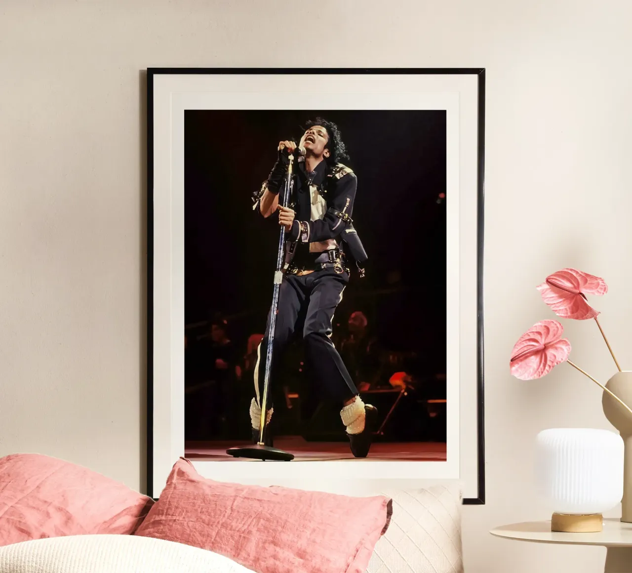 Concerto musicale e di danza Michael Jackson poster con telaio in legno da wernoka
