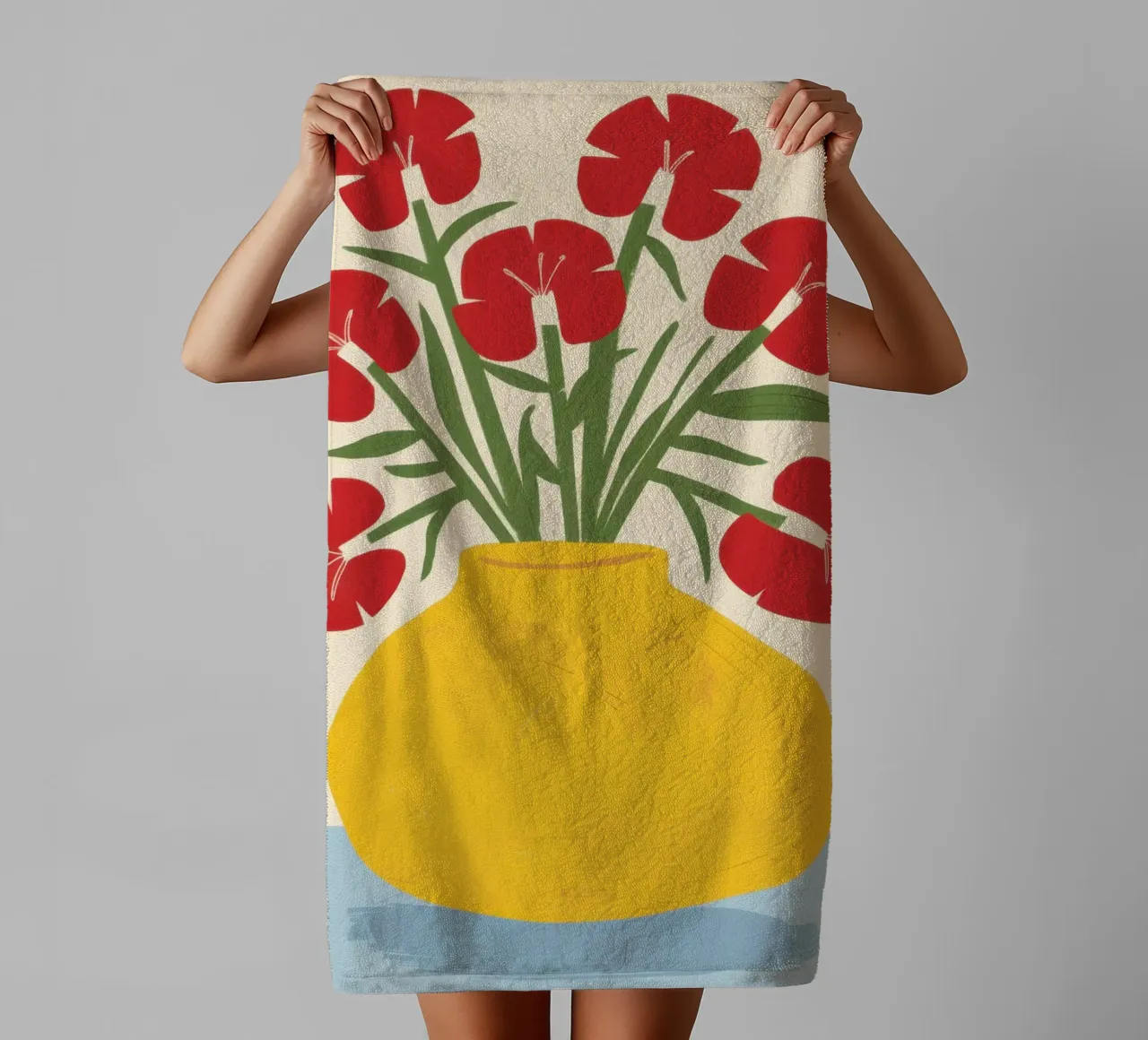 Red Carnation Radiance towel by Sentinel Glow