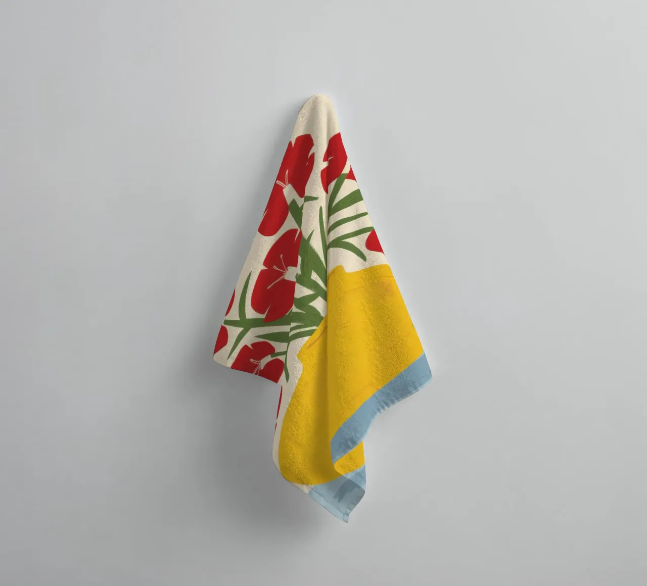 Red Carnation Radiance towel by Sentinel Glow