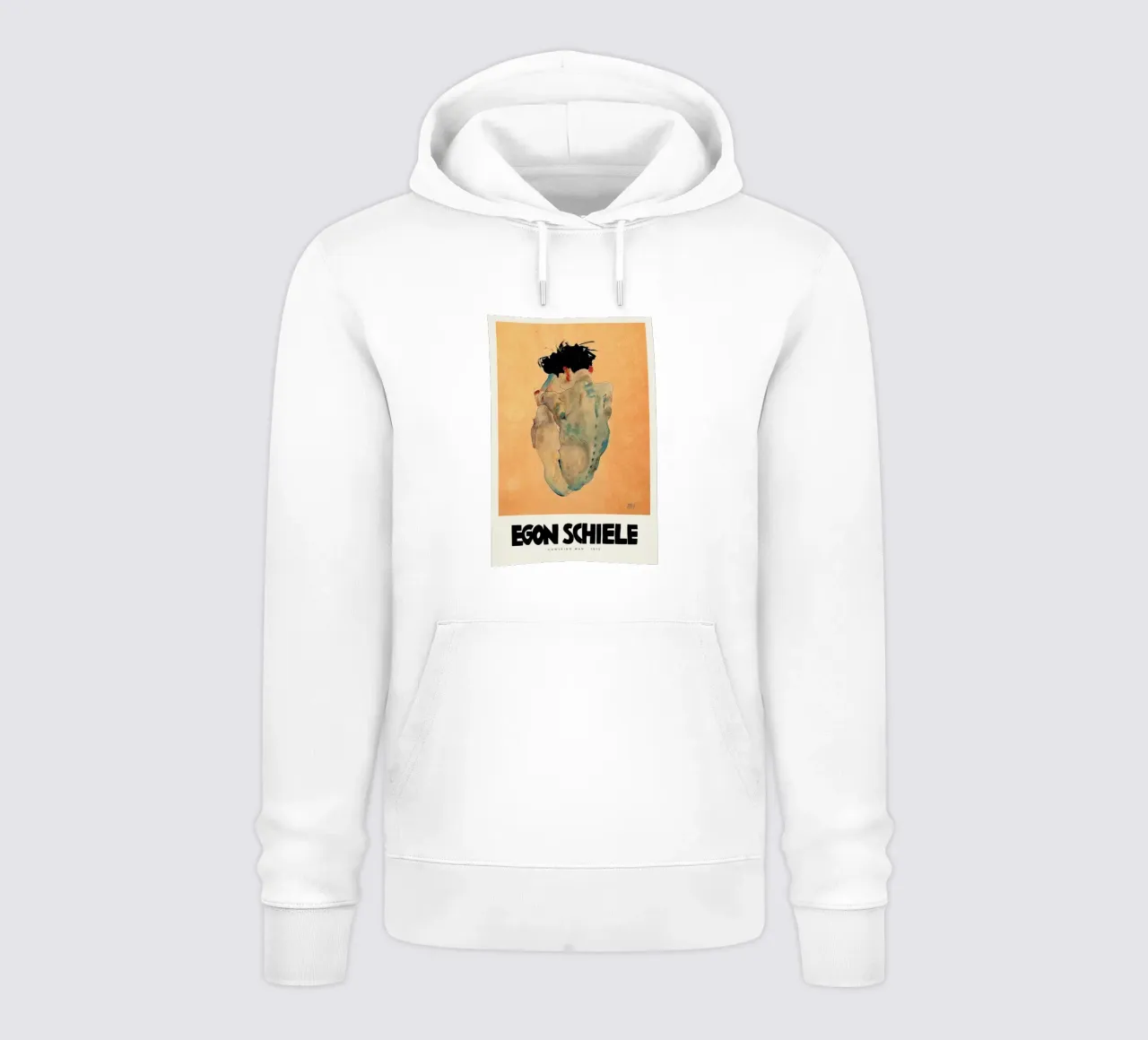 Schiele - Cowering Man II felpa con cappuccio da Vintage by JUNIQE
