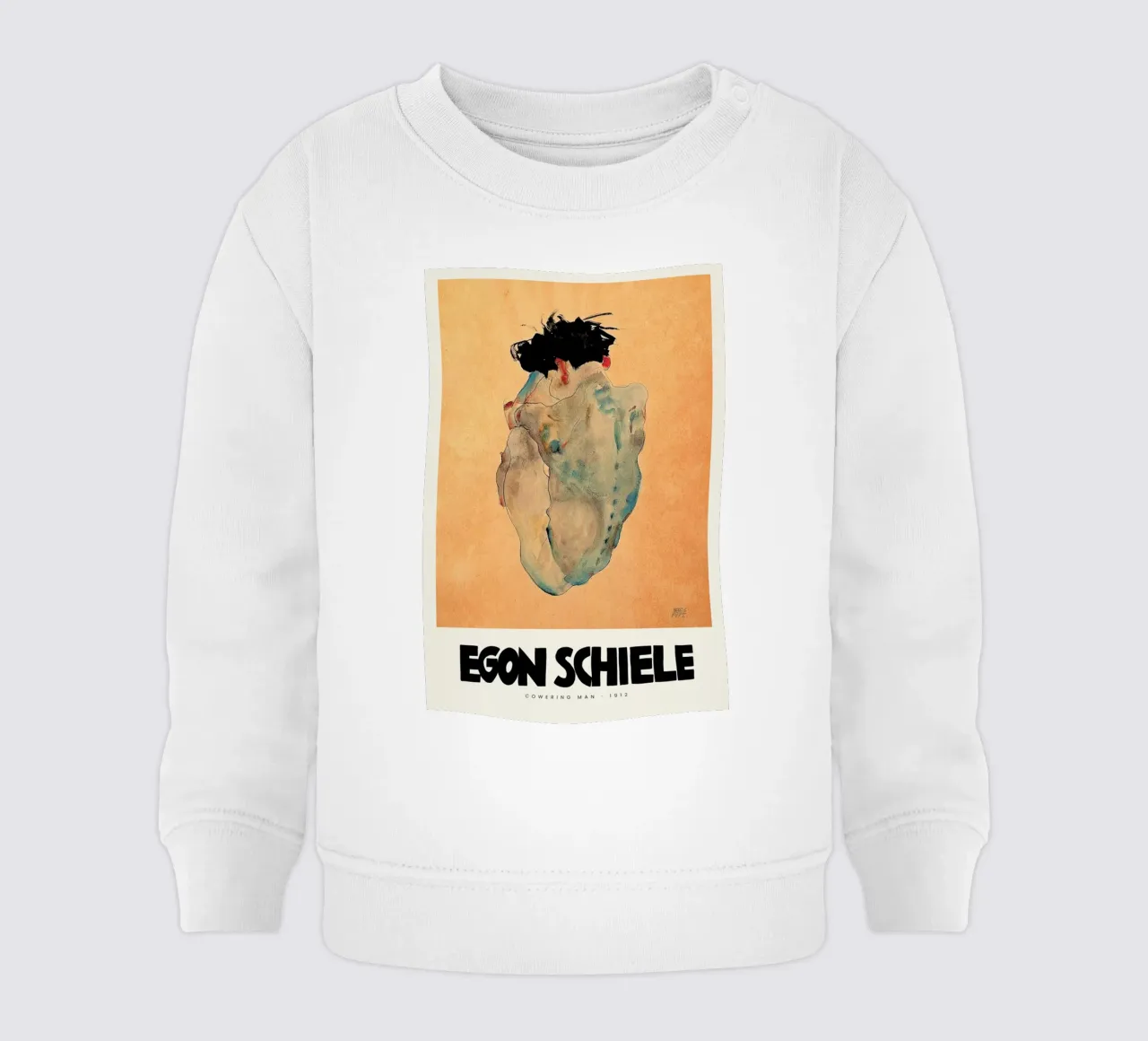 Schiele - Cowering Man II felpa neonato da Vintage by JUNIQE