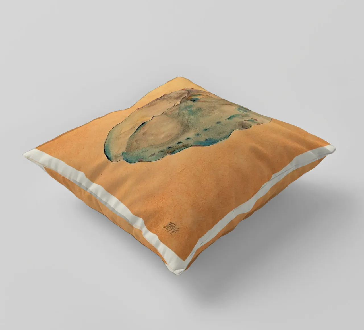 Schiele - Cowering Man II cuscino da Vintage by JUNIQE