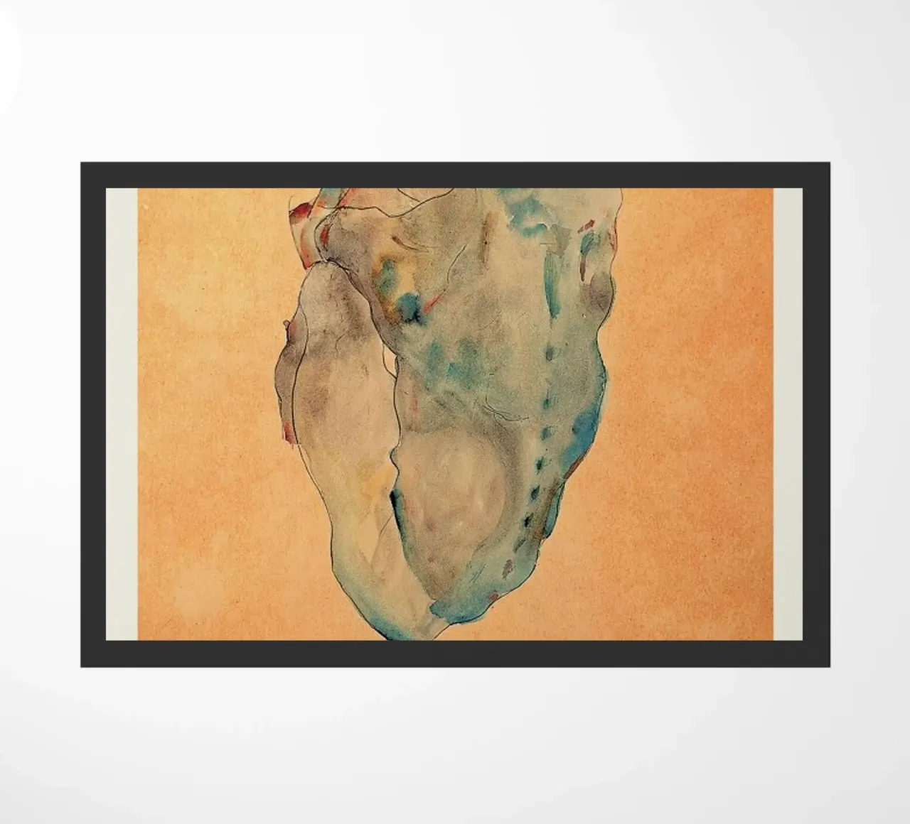 Schiele - Cowering Man II zerbino da Vintage by JUNIQE