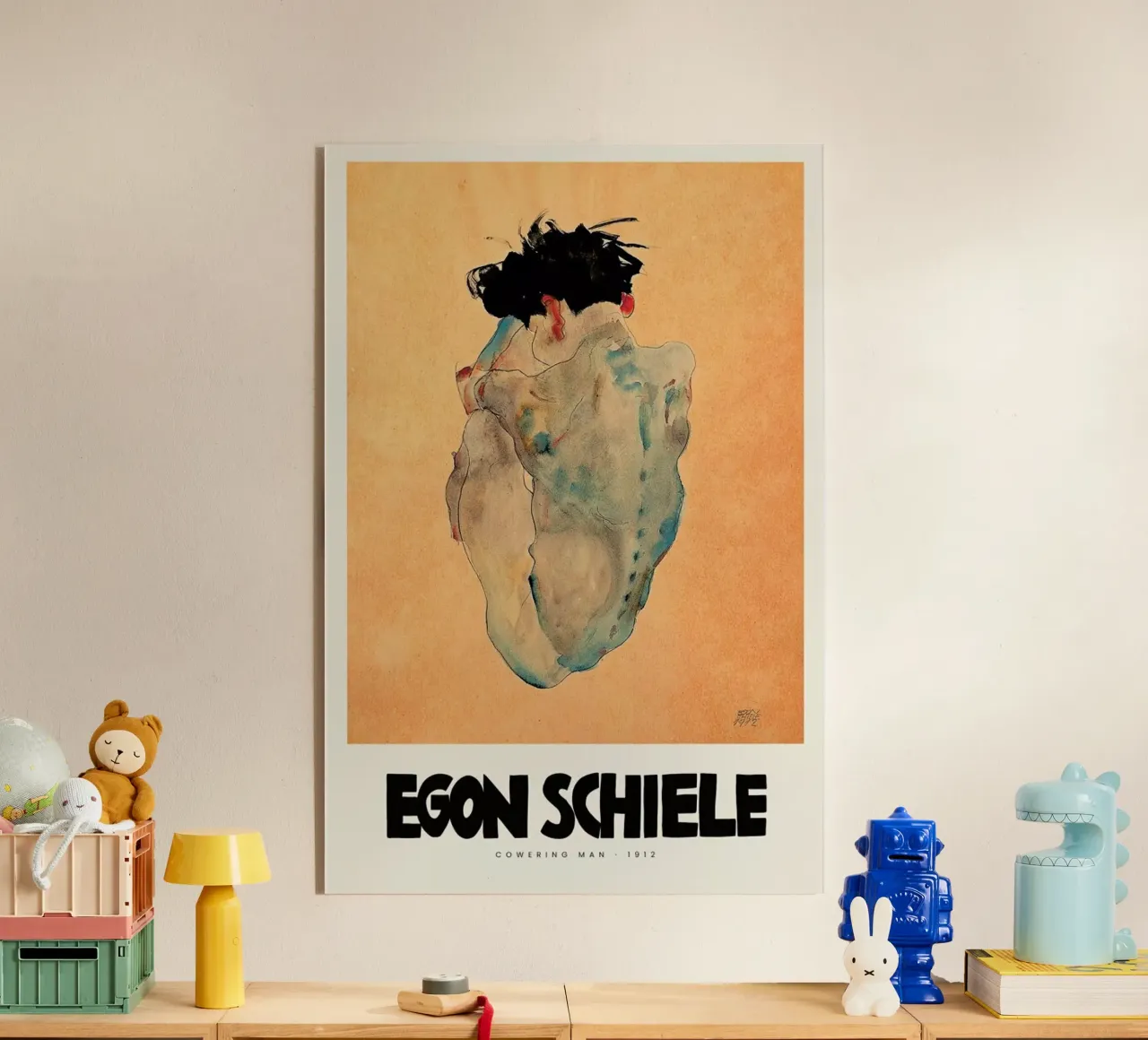 Schiele - Cowering Man II plexiglass da Vintage by JUNIQE