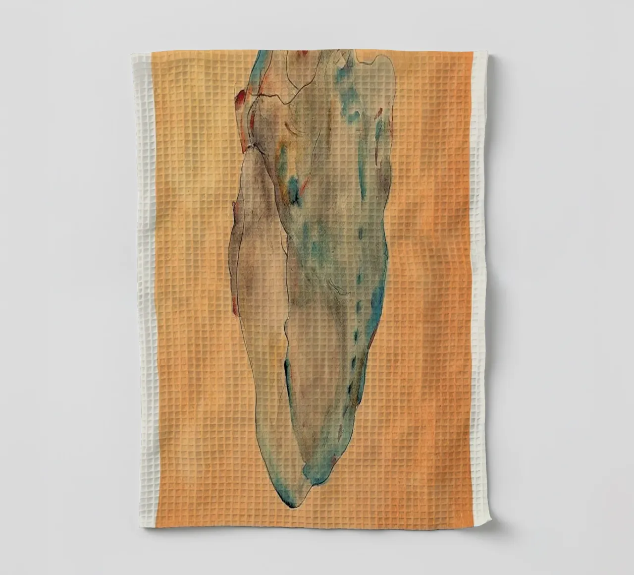 Schiele - Cowering Man II torchon de Vintage by JUNIQE