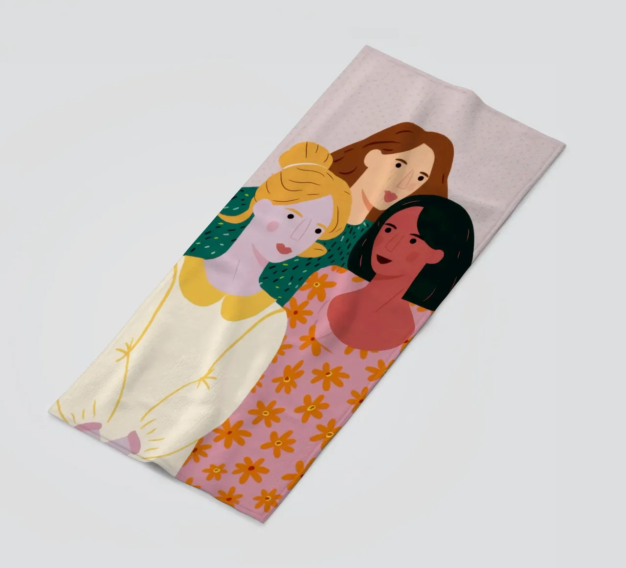 Friendship's Floral Embrace beach towel by Sentinel Glow