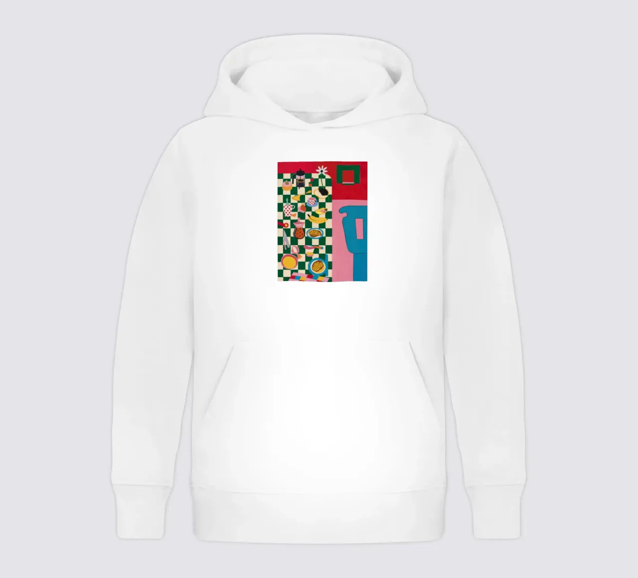 Abstraktes Festmahl im Schachbrettmuster Kinder Hoodie von Pale Aura