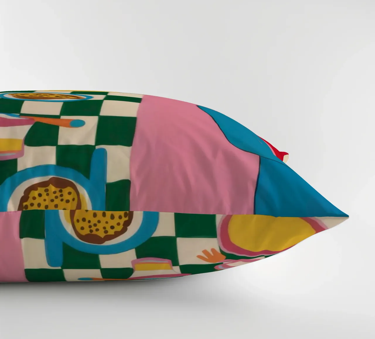 Checkered Abstract Feast decorative cushion by Pale Aura