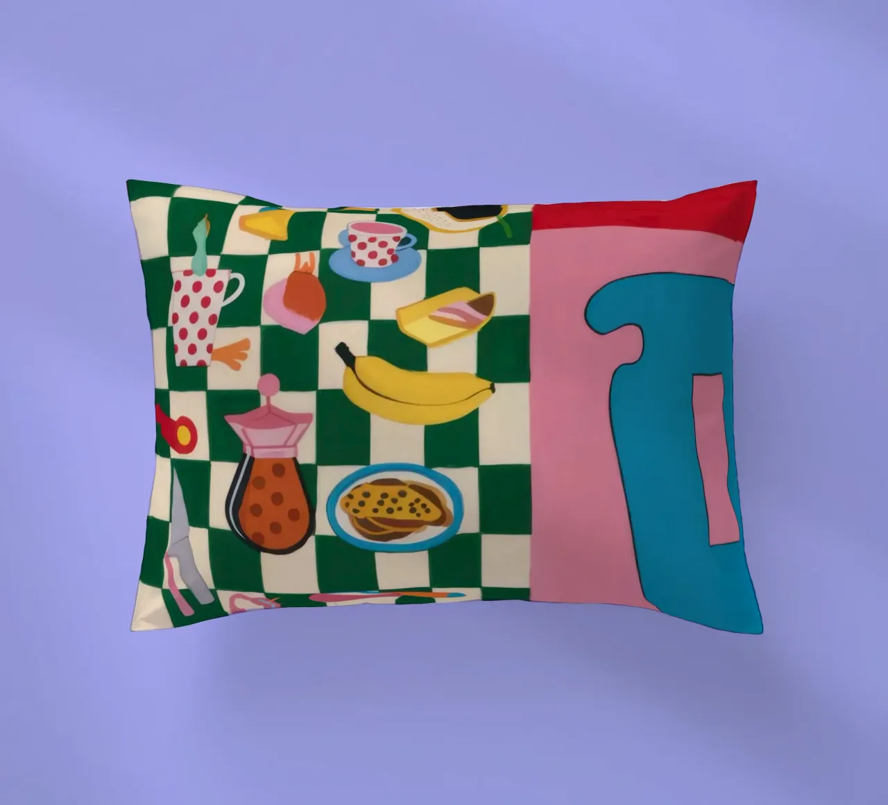 Checkered Abstract Feast decorative cushion by Pale Aura