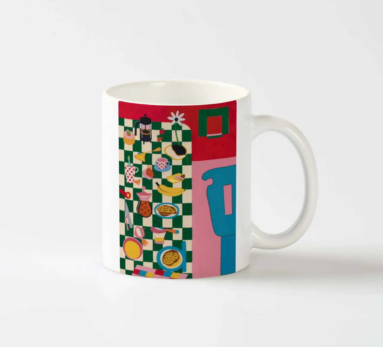 Festa astratta a scacchi tazza in ceramica da Pale Aura
