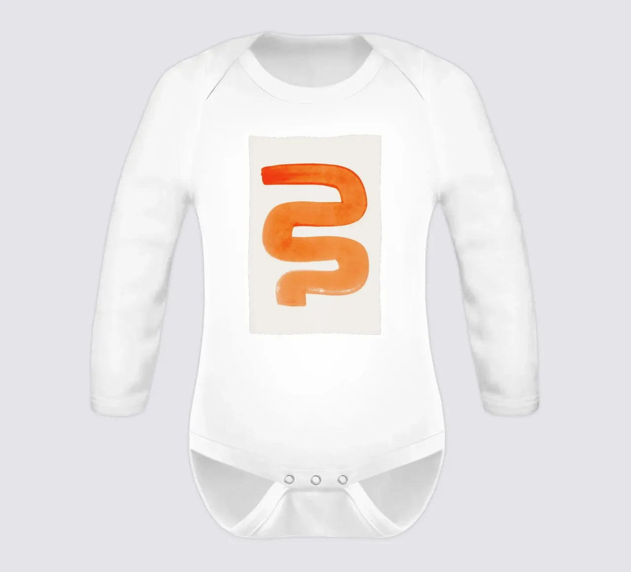 Orange Wiggle long-sleeve baby romper by EnShape