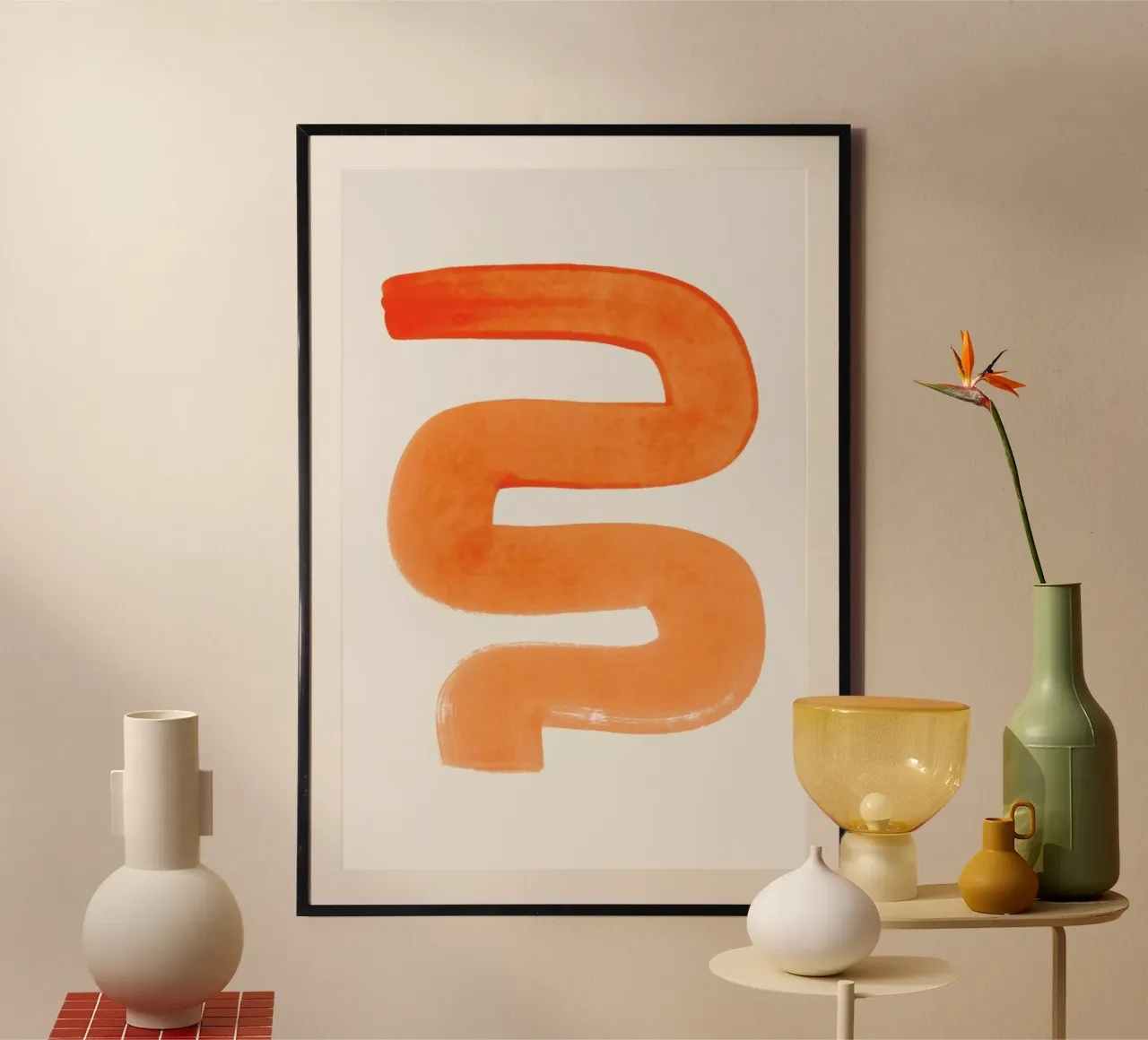 Orange Wiggle poster van EnShape