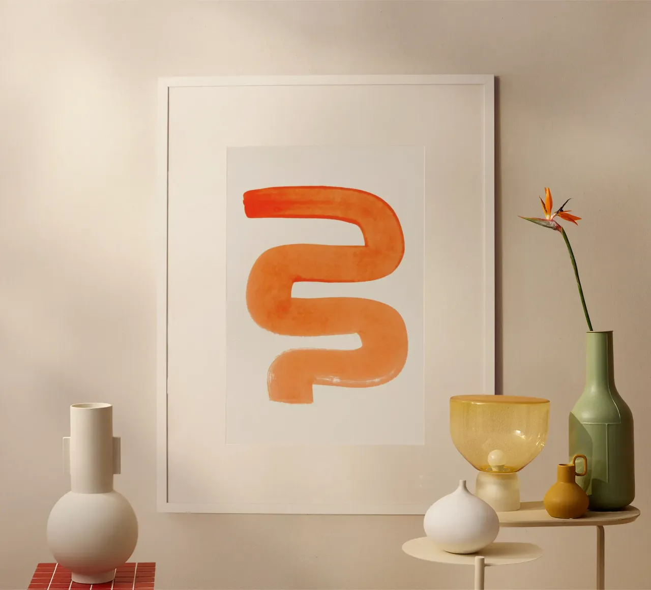 Orange Wiggle poster van EnShape