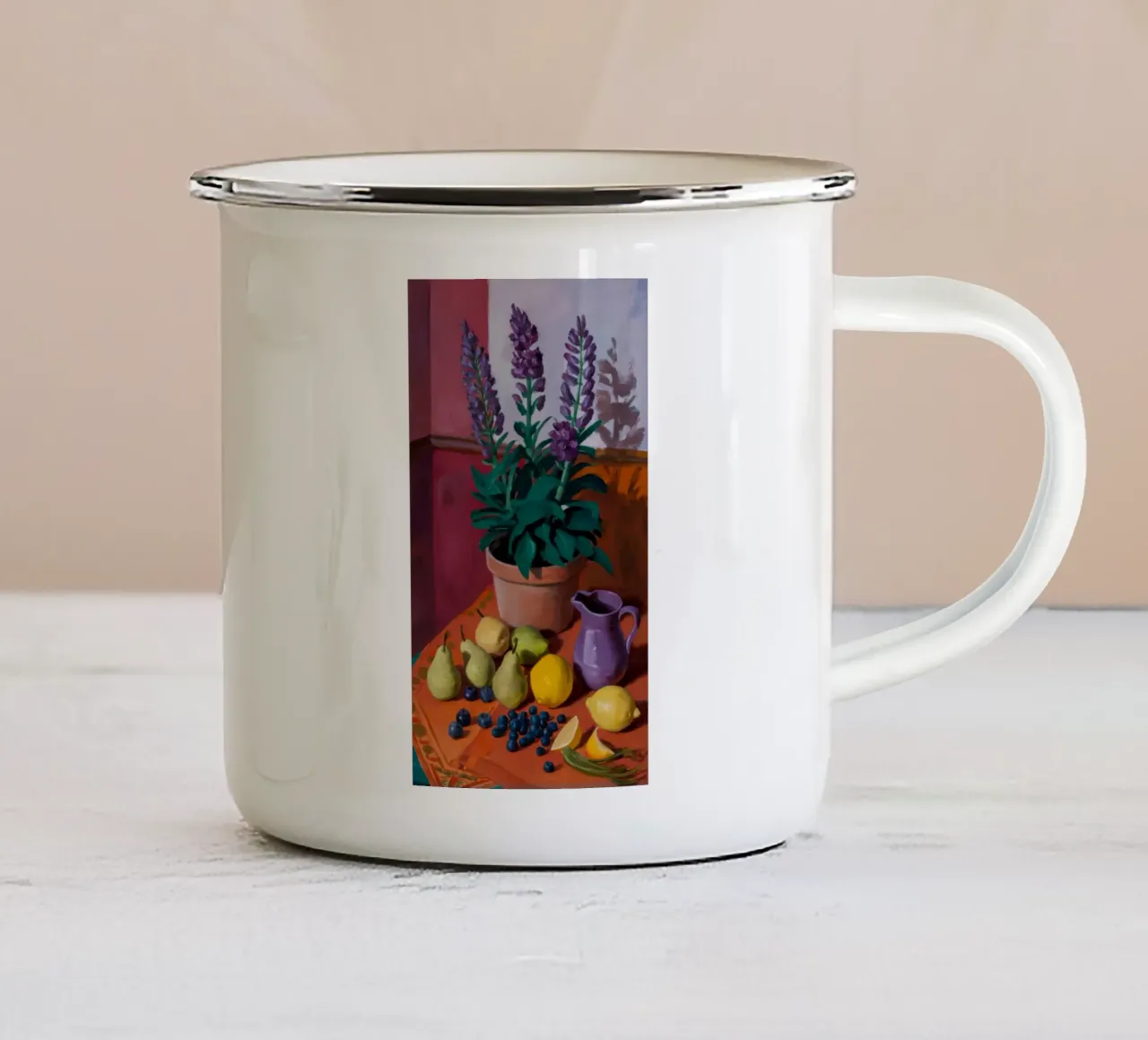 Lavanda e uva tazza in smalto da Stone Decade