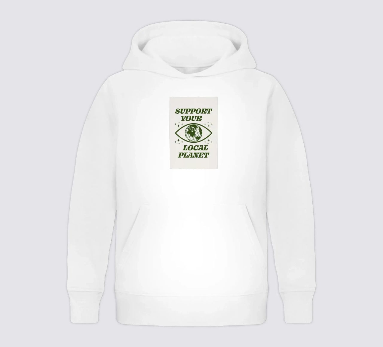 Support Your Local Planet felpa bambino con cappuccio da cafelab