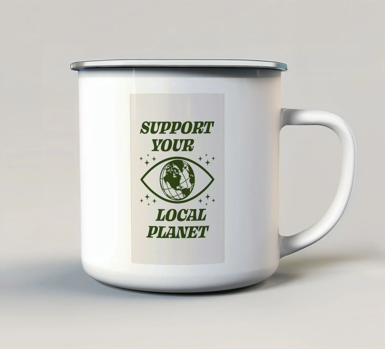 Support Your Local Planet tazza in smalto da cafelab