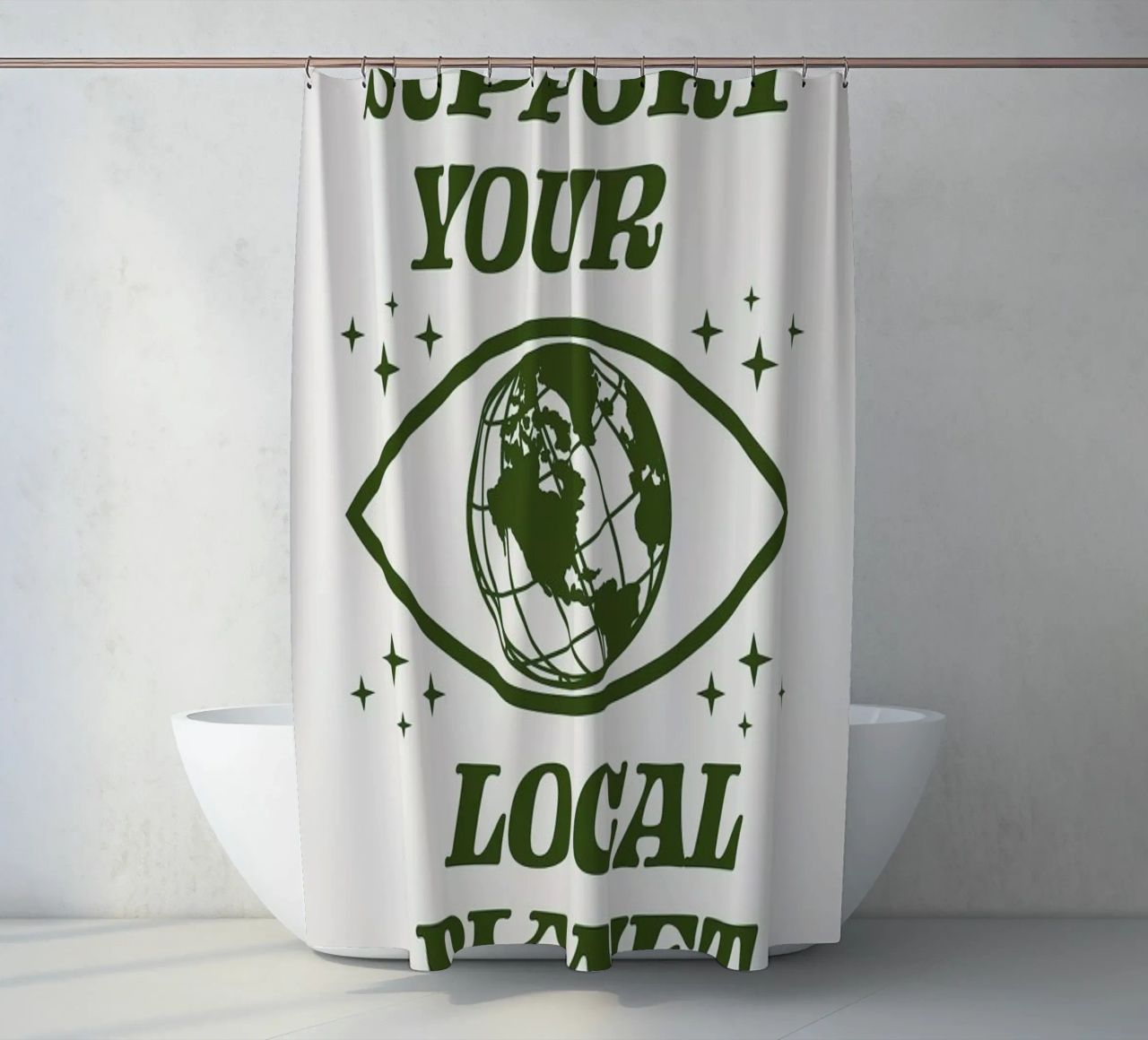 Support Your Local Planet tenda da doccia da cafelab