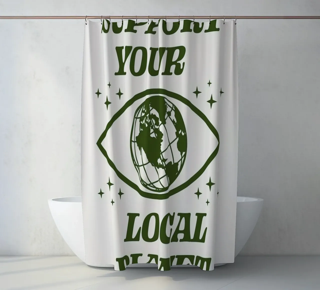 Support Your Local Planet tenda da doccia da cafelab