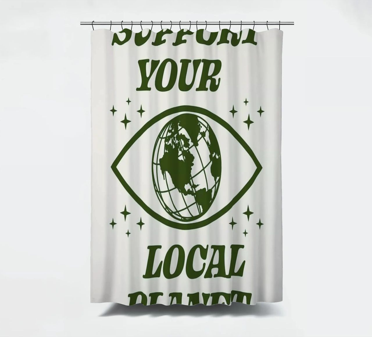 Support Your Local Planet tenda da doccia da cafelab