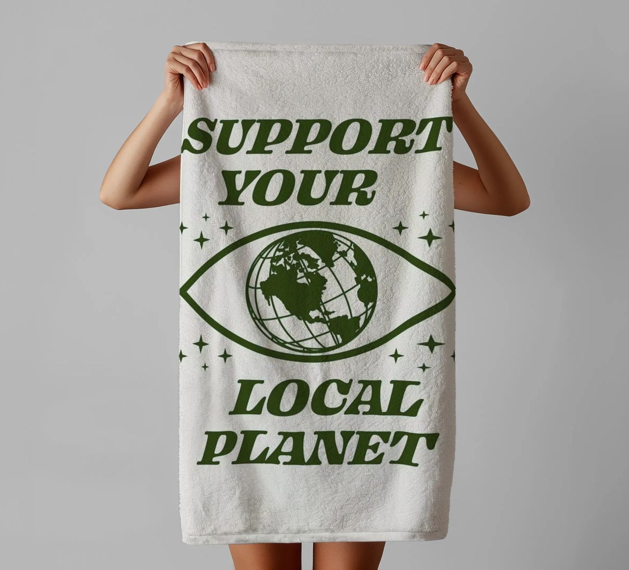 Support Your Local Planet Handtuch von cafelab