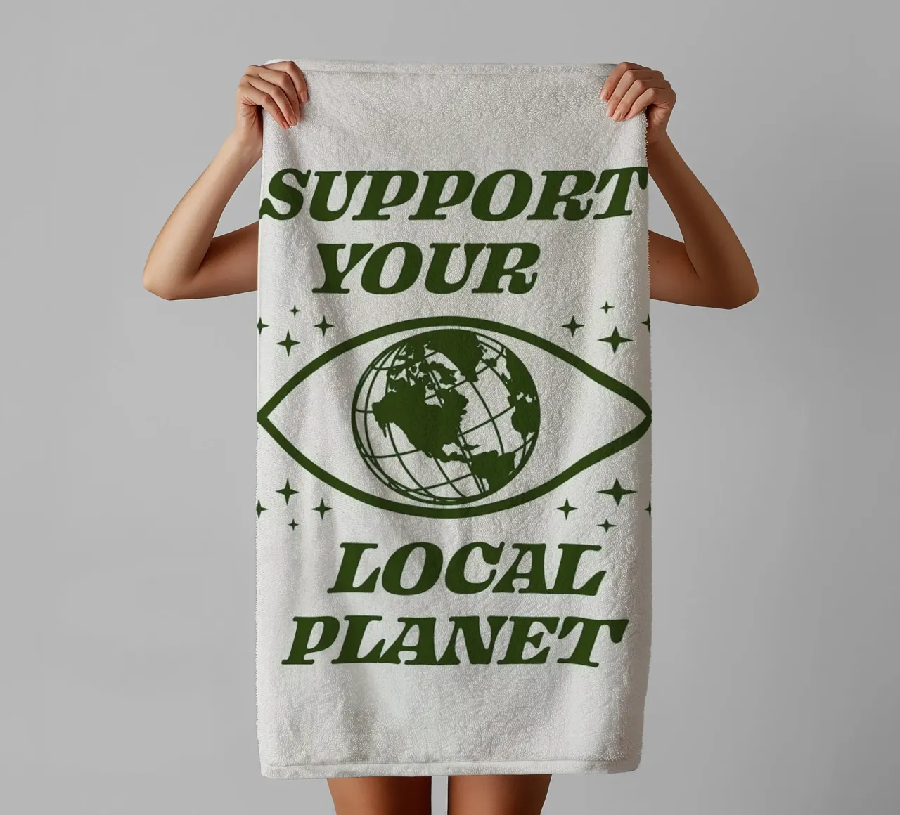 Support Your Local Planet Handtuch von cafelab