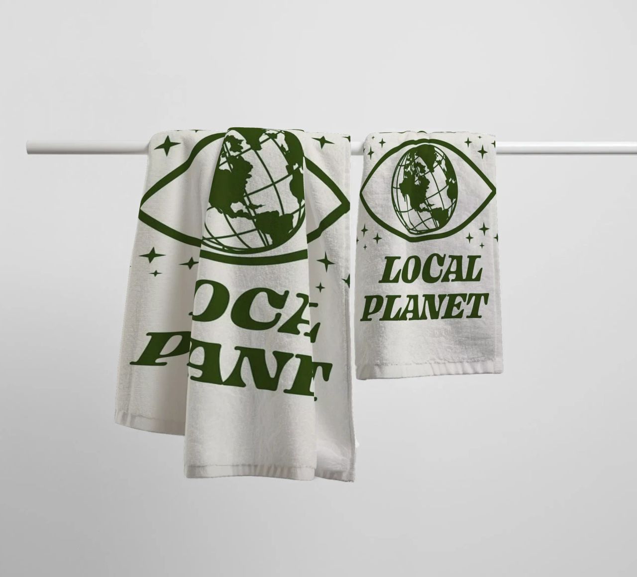 Support Your Local Planet Handtuch von cafelab