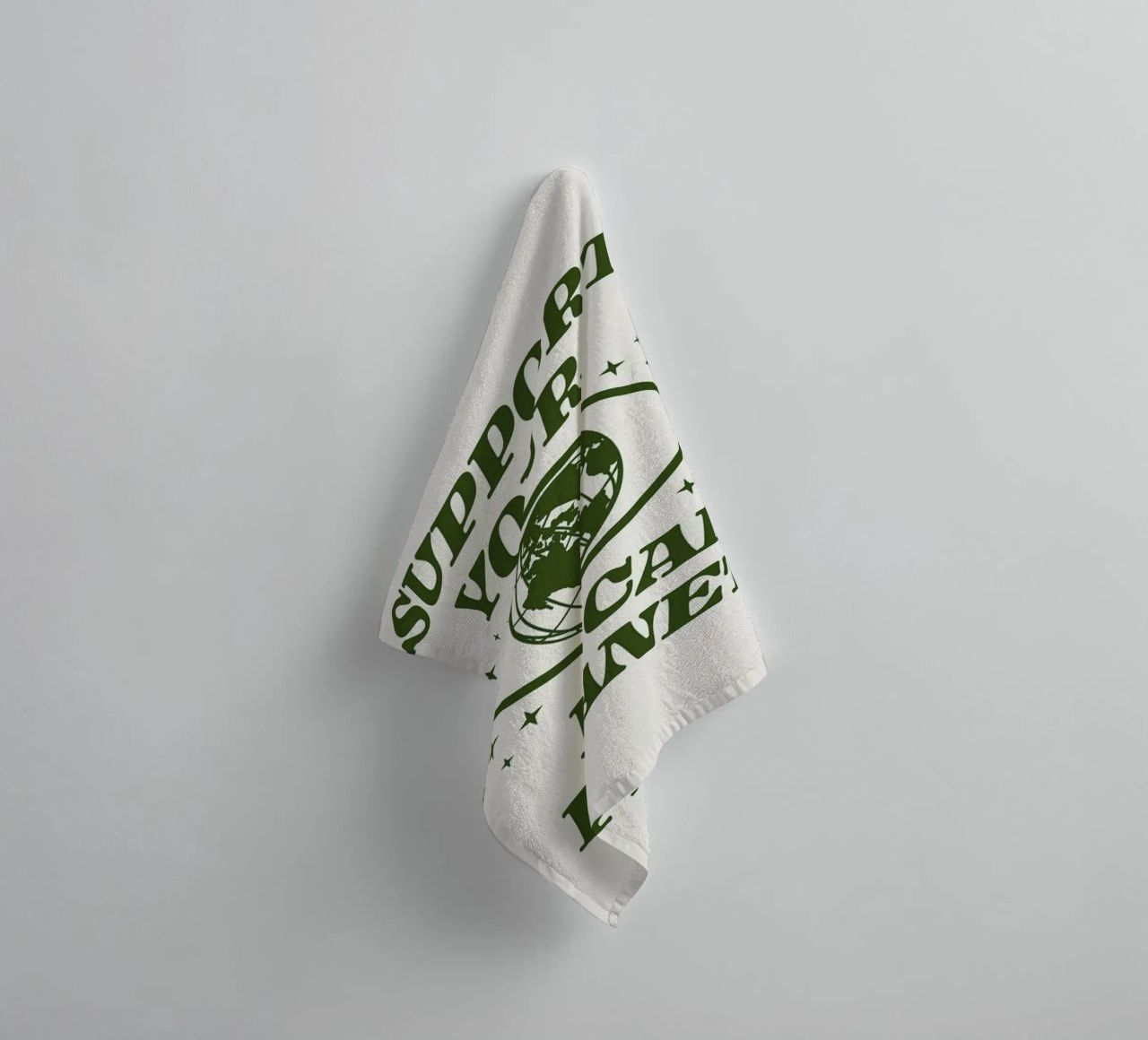 Support Your Local Planet Handtuch von cafelab