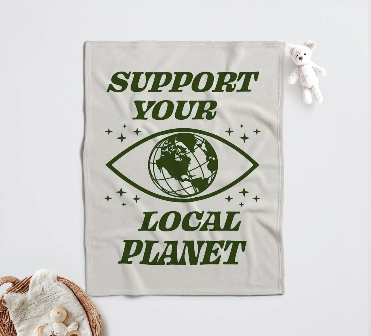 Support Your Local Planet coperta in pile da cafelab