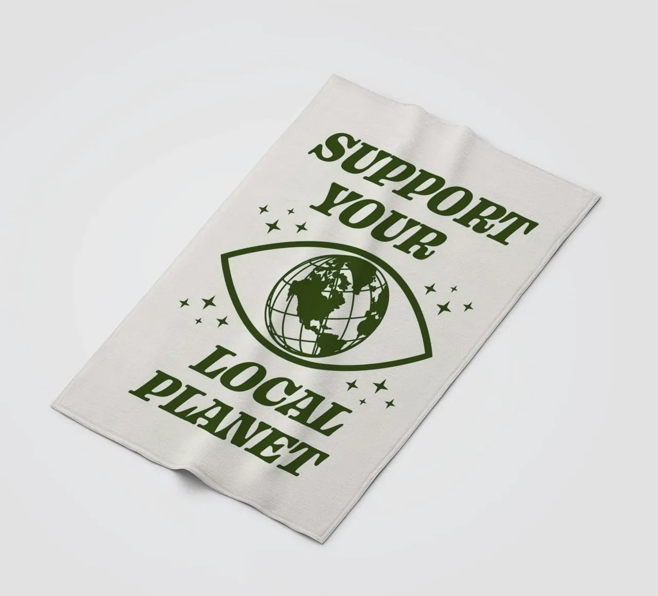 Support Your Local Planet fleece blanket by cafelab