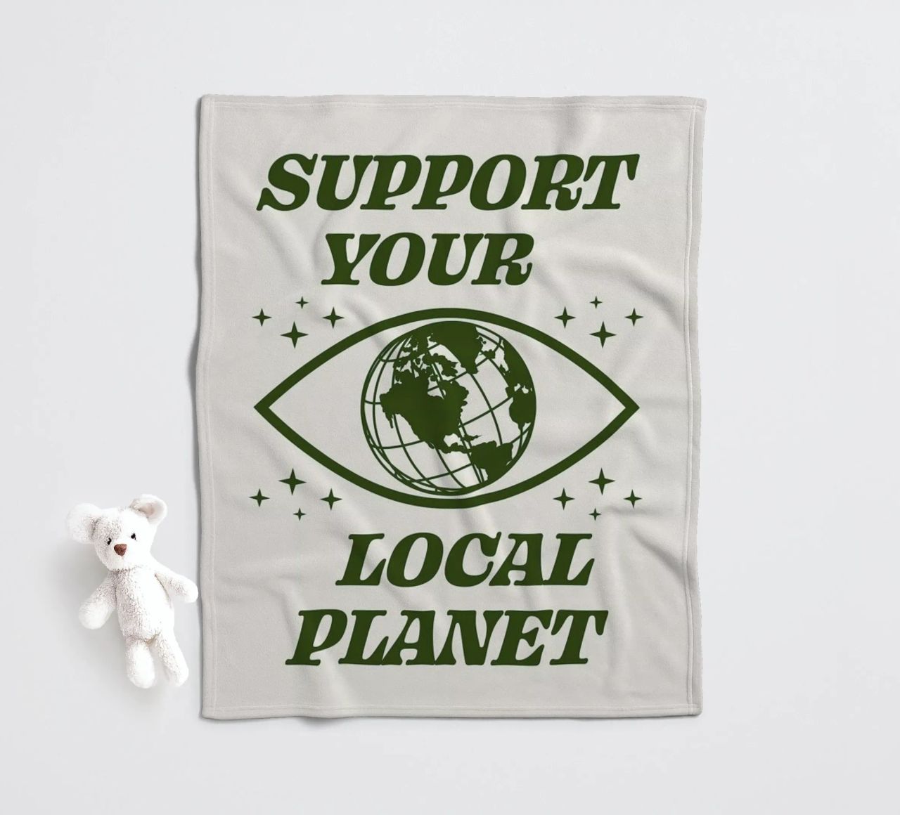 Support Your Local Planet coperta in pile da cafelab
