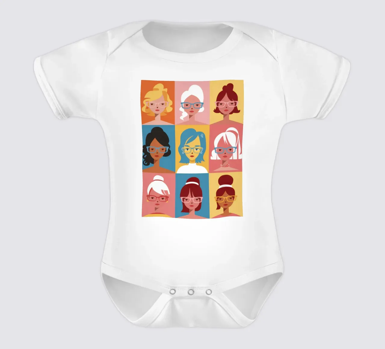 Hautpflegeroutine Raster Kurzarm Babybody von Sentinel Glow