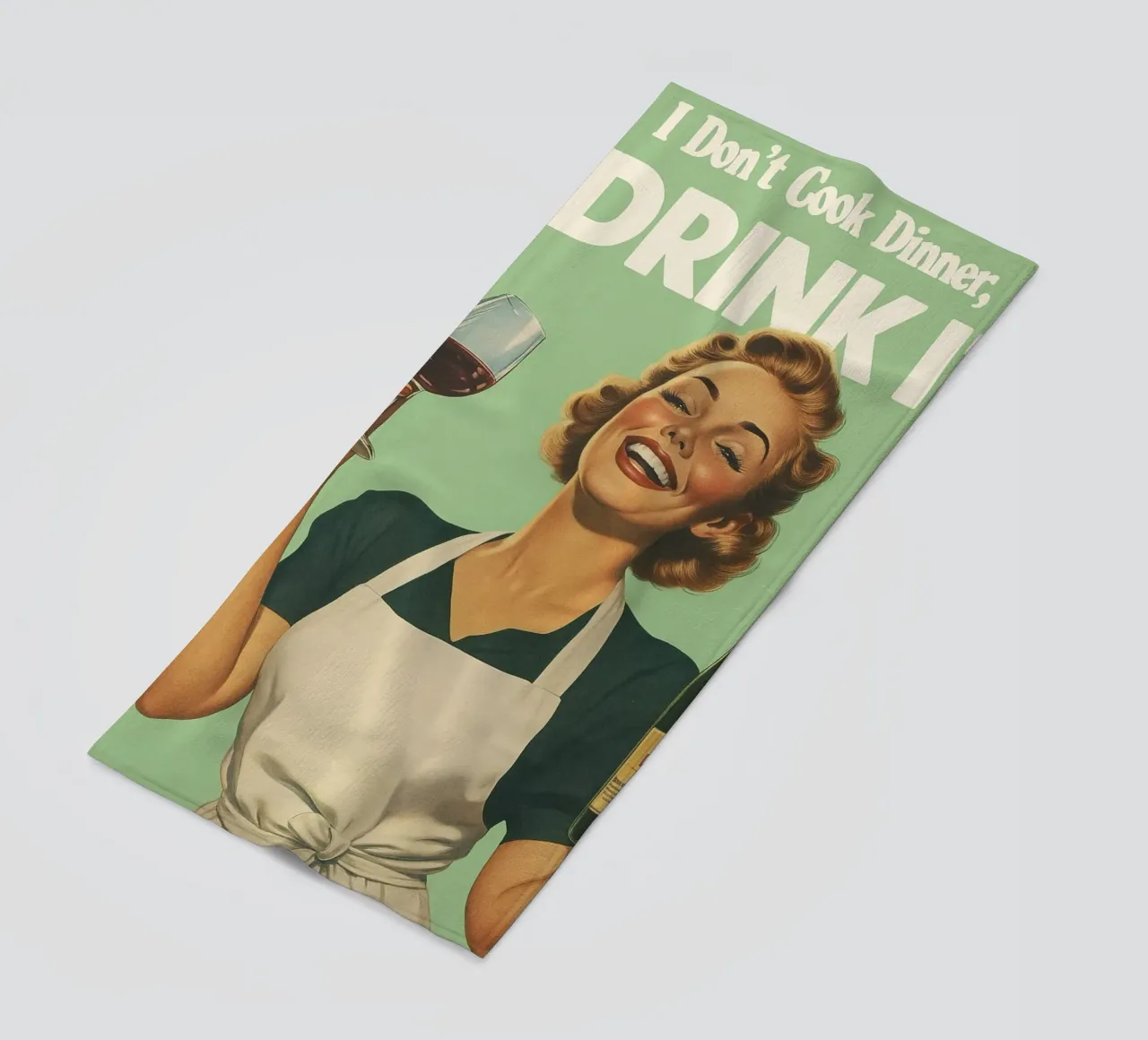 Divertente moglie cucina retrò telo mare da oneroad