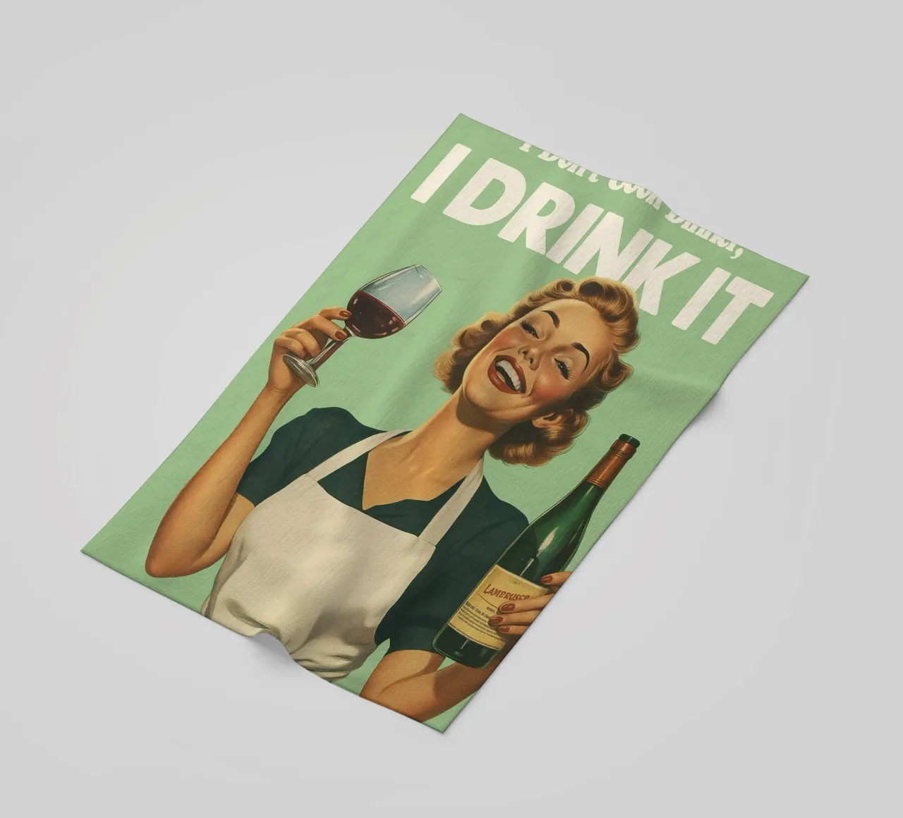 Divertente moglie cucina retrò telo mare da oneroad