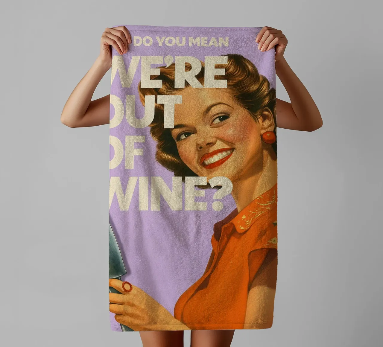 Funny Wine Retro Kitchen towel by oneroad