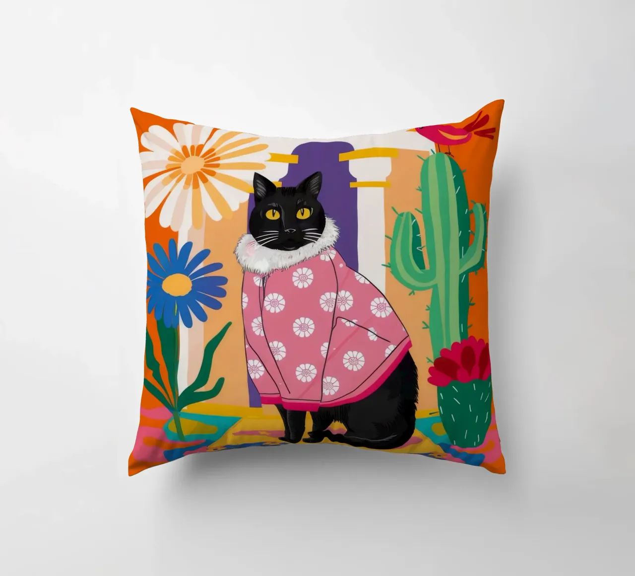 Gatto Cactus Dandy cuscino da Stone Decade